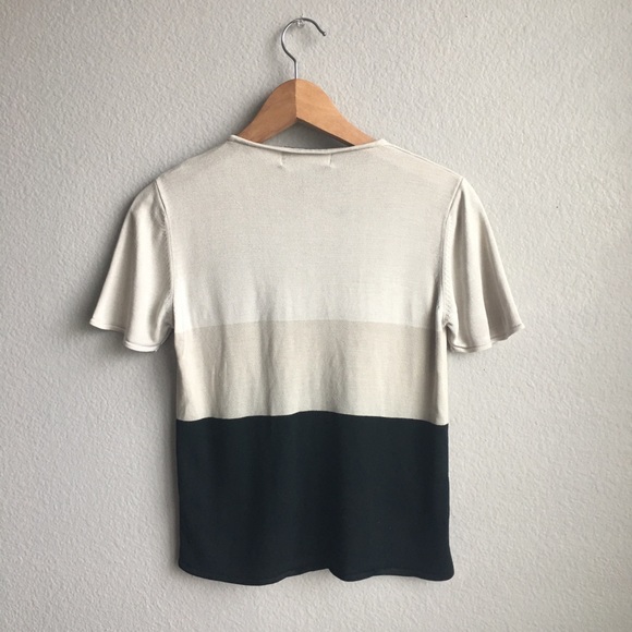 August silk Tri color cotton t shirt top sz medium - Picture 2 of 7